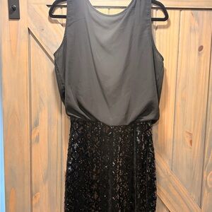 Black Sequin dress, bought and worn once, size Large EUC